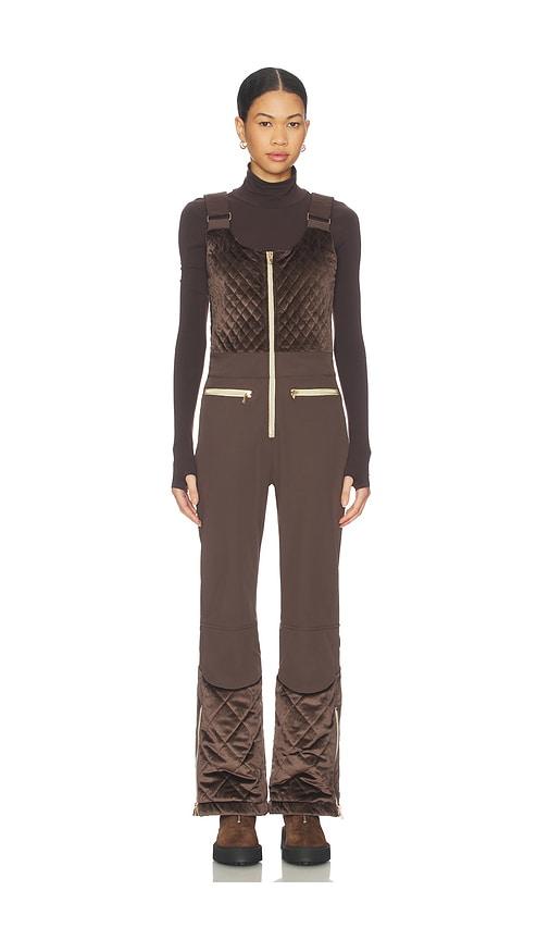 My Sunday Ski Quilted Velvet Ski Overall in Chocolate by MY SUNDAY SKI