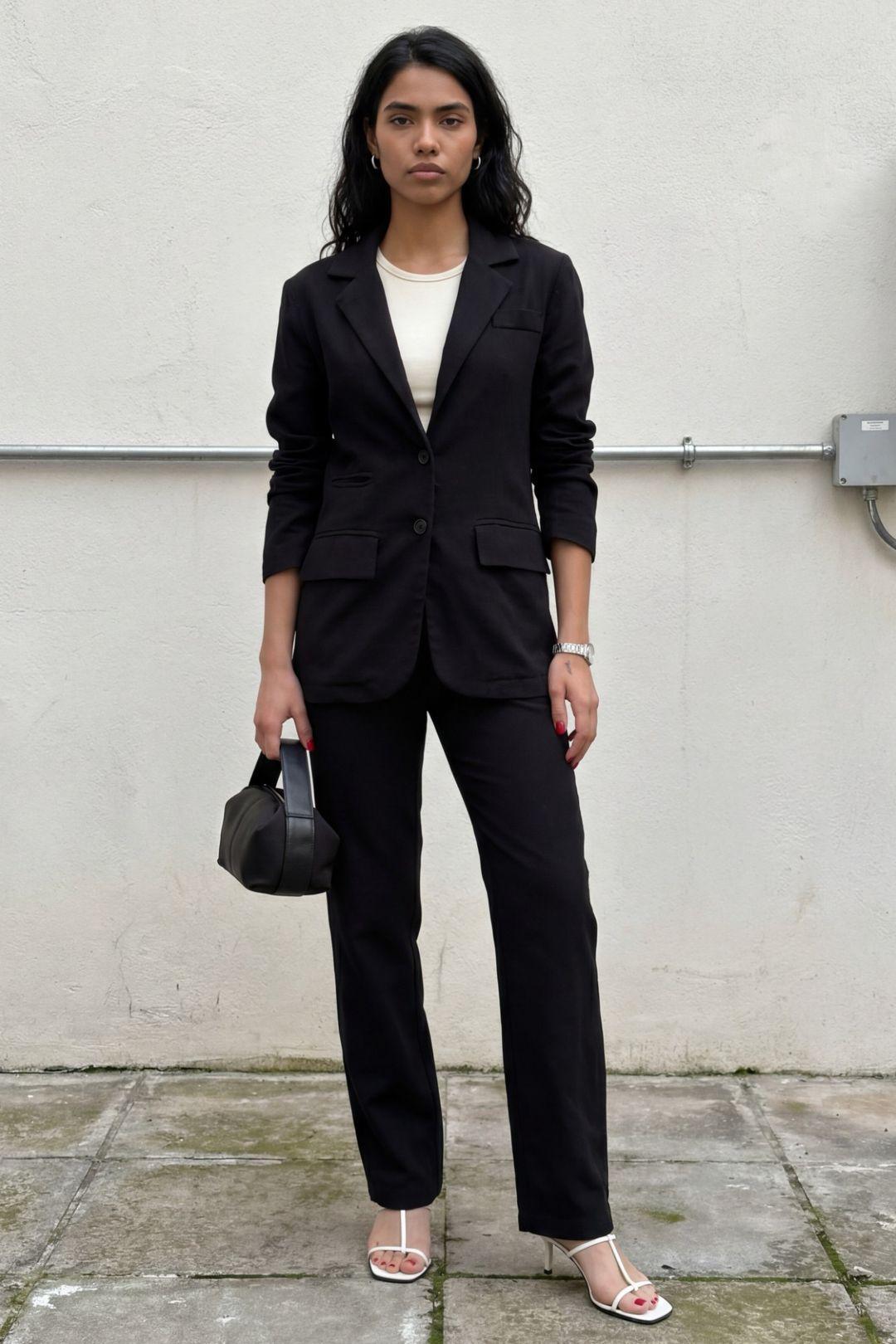 Buttoned Jacket Collar Two-Piece Set by MYFASHION
