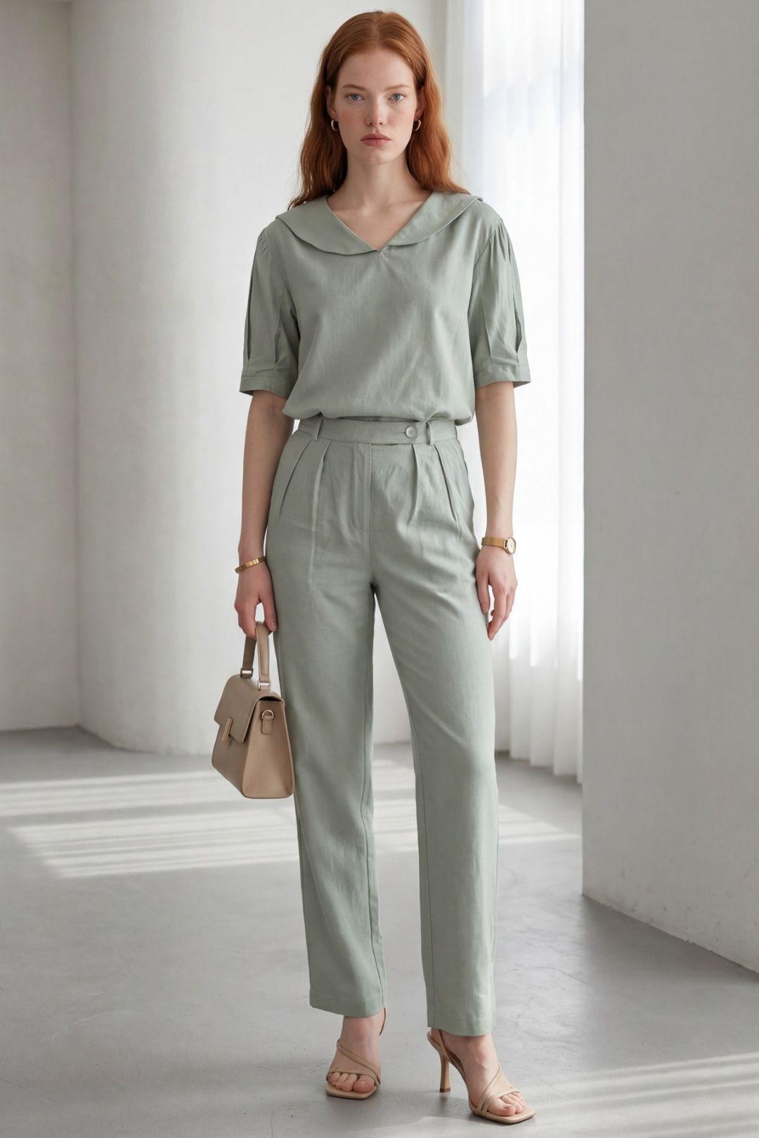 Shawl Collar Buttoned Two-Piece Coord Set by MYFASHION