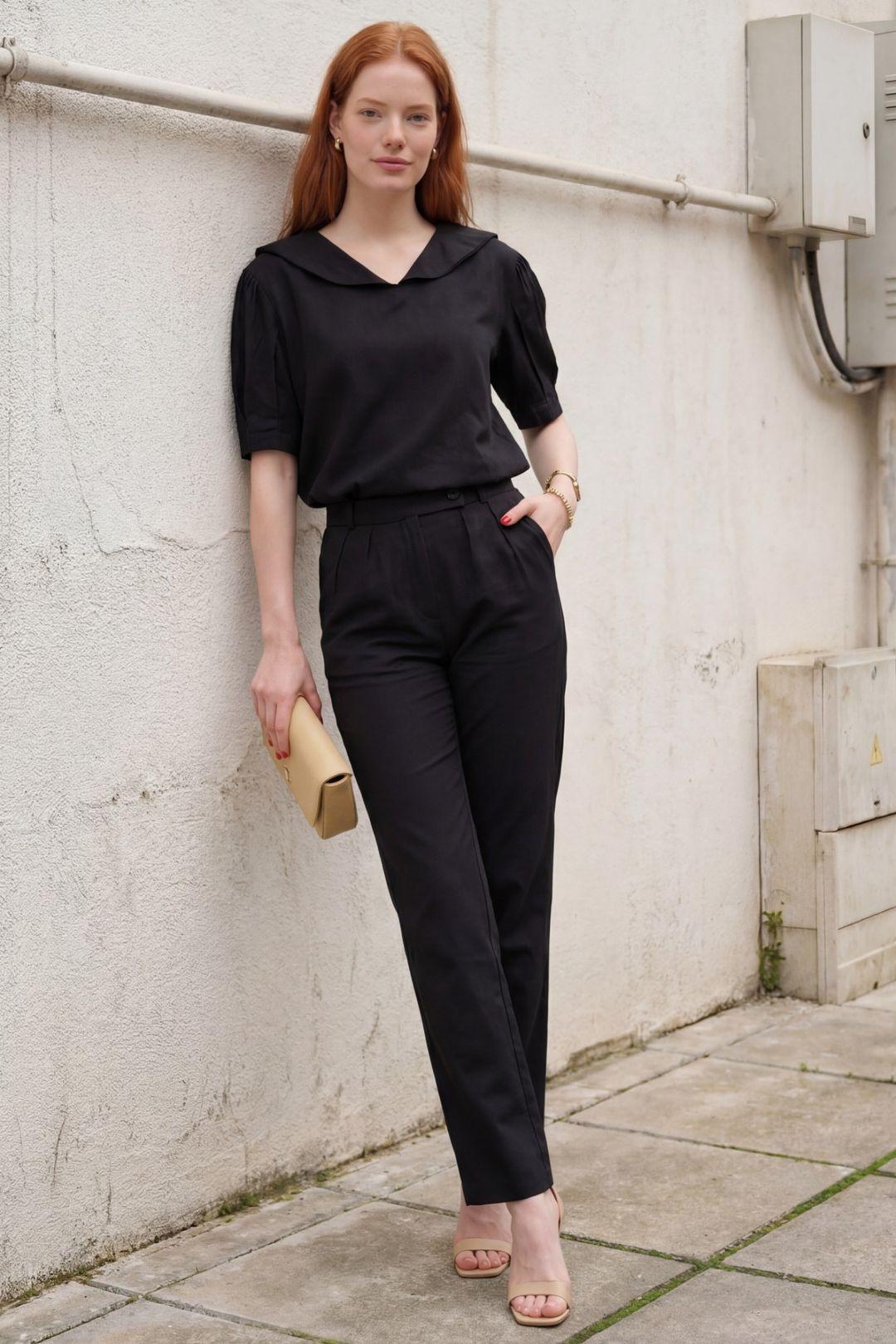 Shawl Collar Buttoned Two-Piece Coord Set by MYFASHION