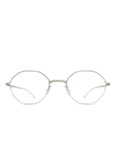 geometric-frame clear glasses by MYKITA