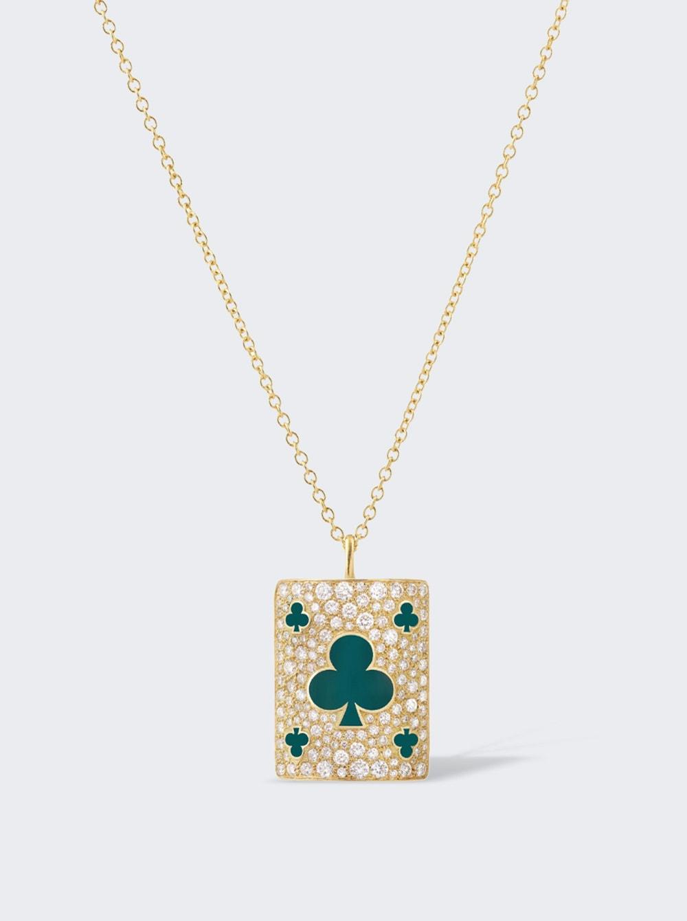 Giant Lucky Harmonie Necklace Green Lacquer  | The Webster by MYSTERYJOY