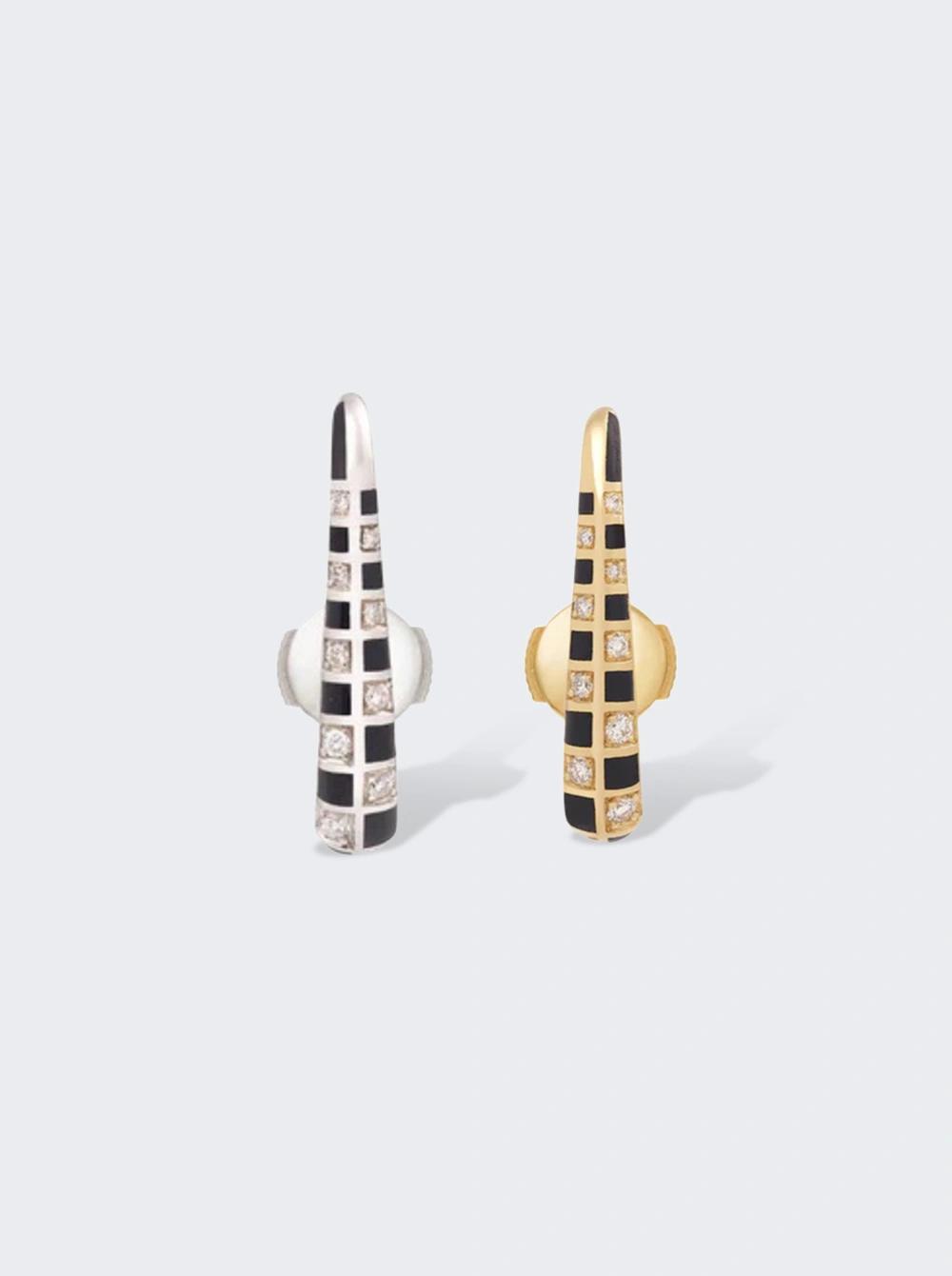 Illusion Claw Earrings 18k Yellow And White Gold  | The Webster by MYSTERYJOY