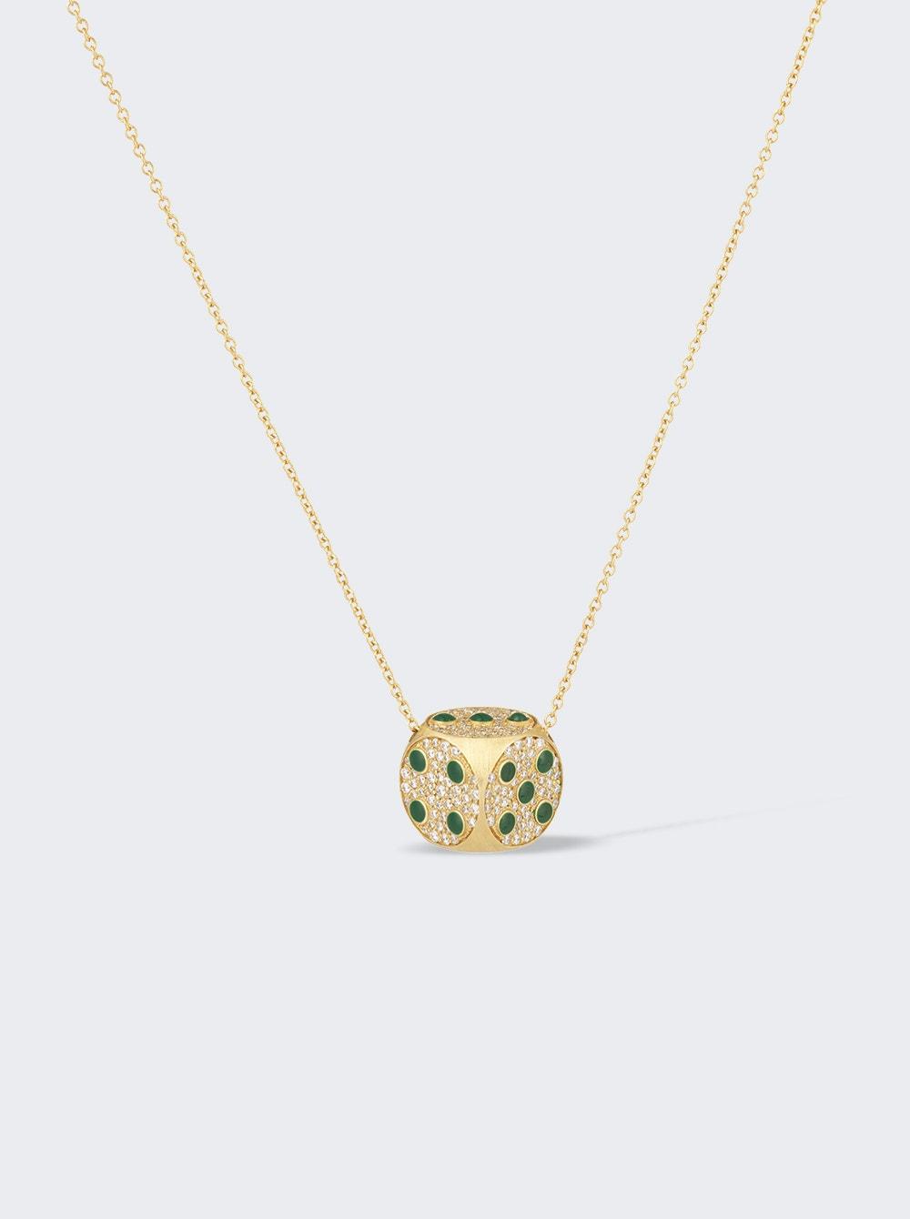 Mini Hasard Necklace Green Lacquer  | The Webster by MYSTERYJOY