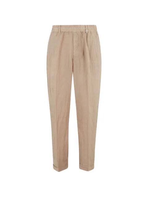 Ares elasticated-waistband turned-up-hem trousers by MYTHS