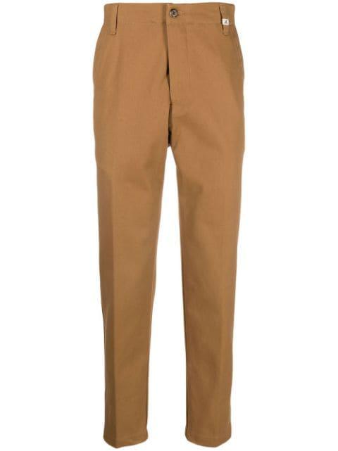 logo-patch straight-leg trousers by MYTHS