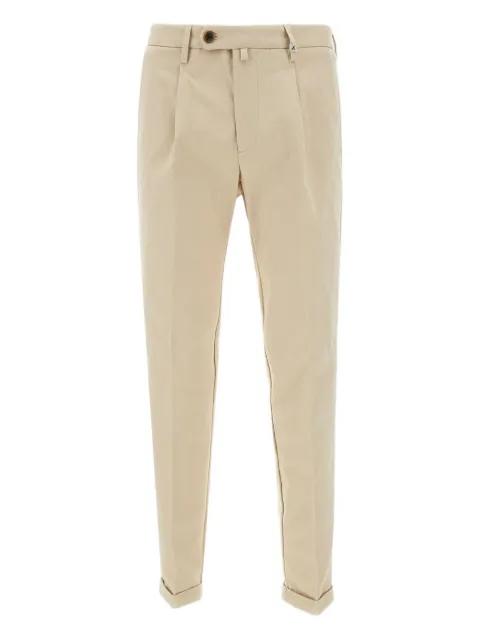 pleated cotton-blend chinos by MYTHS