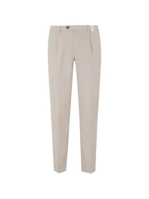 pleated-front tapered-leg trousers by MYTHS