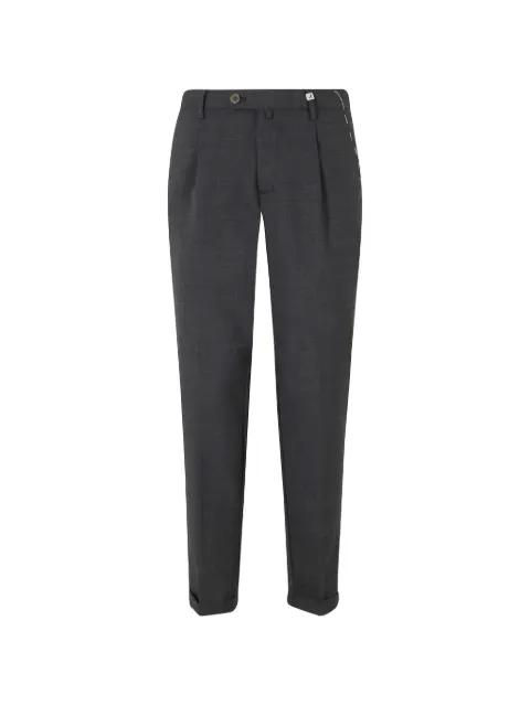 pleated-front turn-up trousers by MYTHS