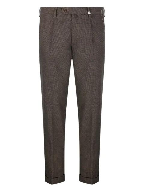 pleated micro-pattern tailored trousers by MYTHS