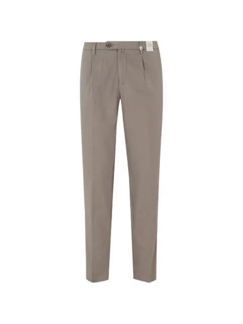 pleated pressed-crease trousers by MYTHS