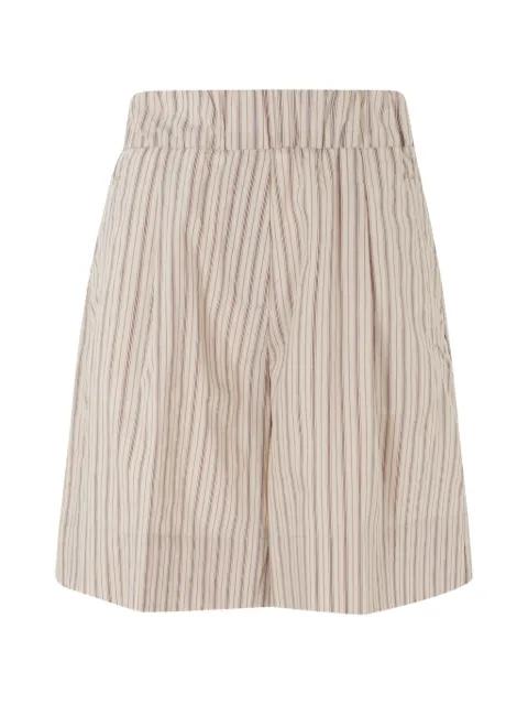 striped elasticated-waist mini shorts by MYTHS