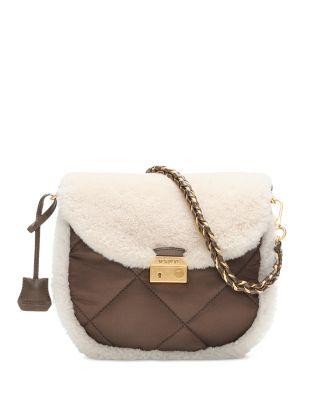 Crosby Lock Small Shearling Trim Crossbody Bag by MZ WALLACE