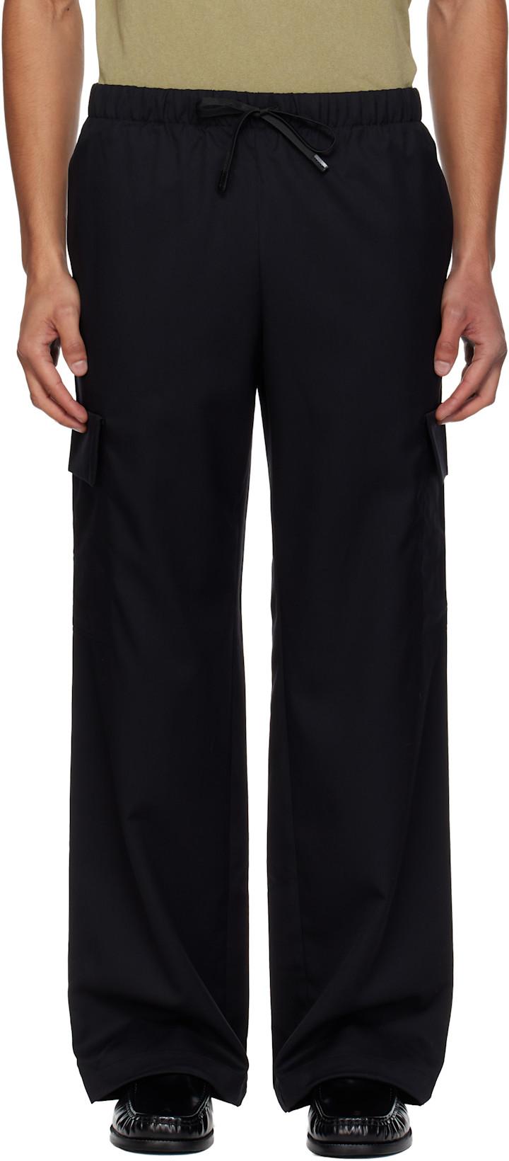 Black Wide Easy Cargo Pants by N.HOOLYWOOD