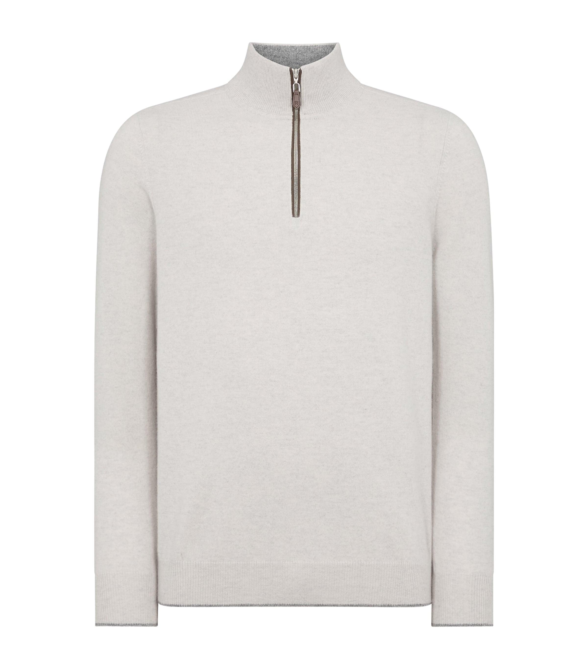 Cashmere Quarter-Zip Carnaby Sweater by N.PEAL
