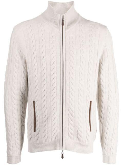 The Richmond cable-knit cashmere cardigan by N.PEAL