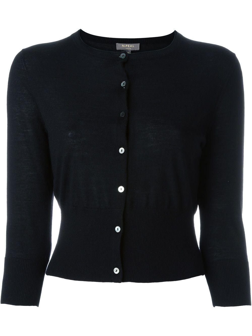 cashmere superfine cropped cardigan by N.PEAL