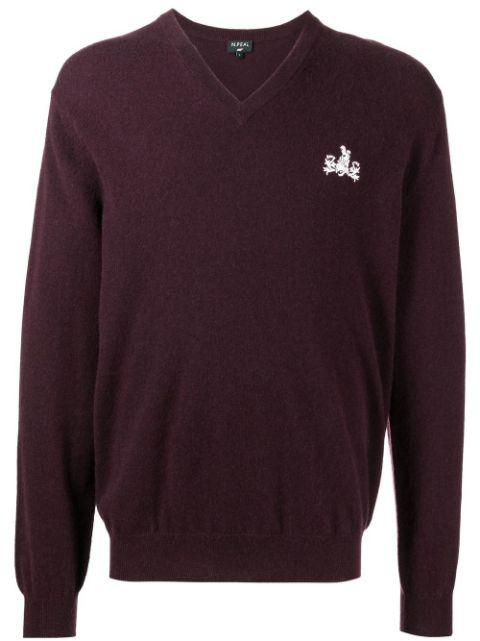 chest logo-print knit jumper by N.PEAL