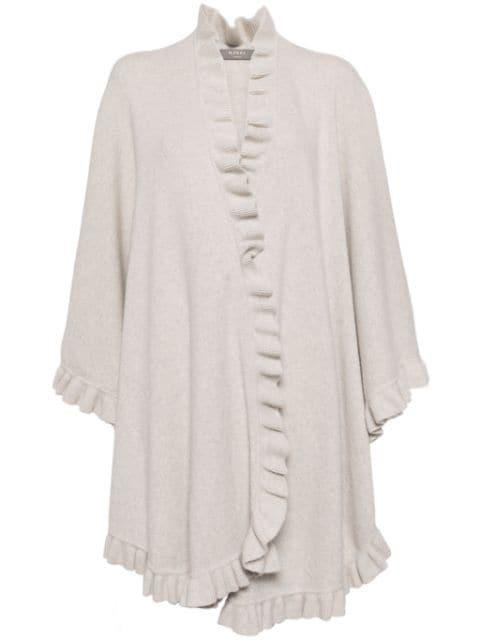 frilled organic cashmere cape by N.PEAL