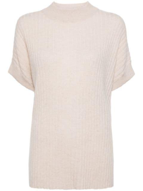 ribbed-knit organic cashmere poncho by N.PEAL