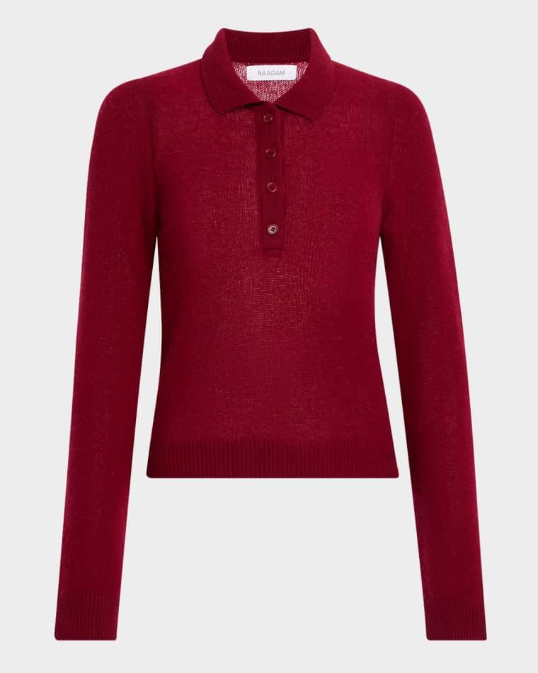 Cloud Cashmere Long-Sleeve Polo by NAADAM
