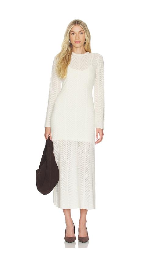 NAADAM Cashmino Lace Pointelle Dress in White by NAADAM