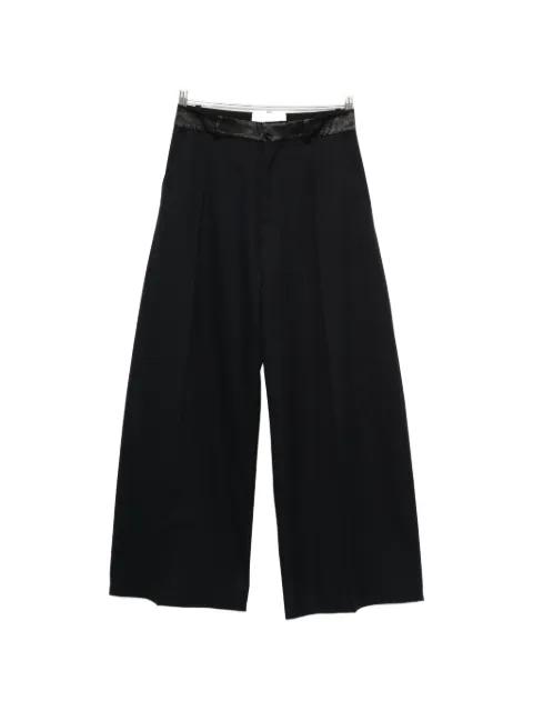 Hutton velvet trim palazzo pants by NACKIYE