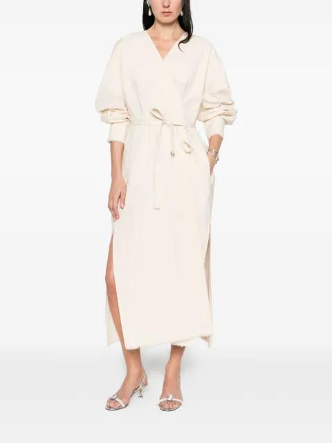 Kyoto frayed wrap dress by NACKIYE