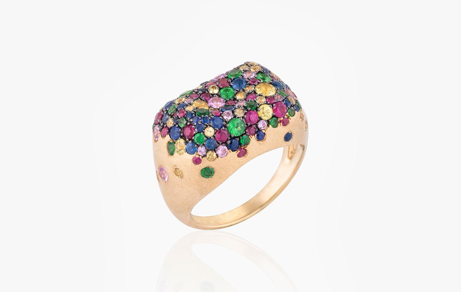Nada Ghazal Baby Malak Original Bonbon Rectangle Ring by NADA GHAZAL