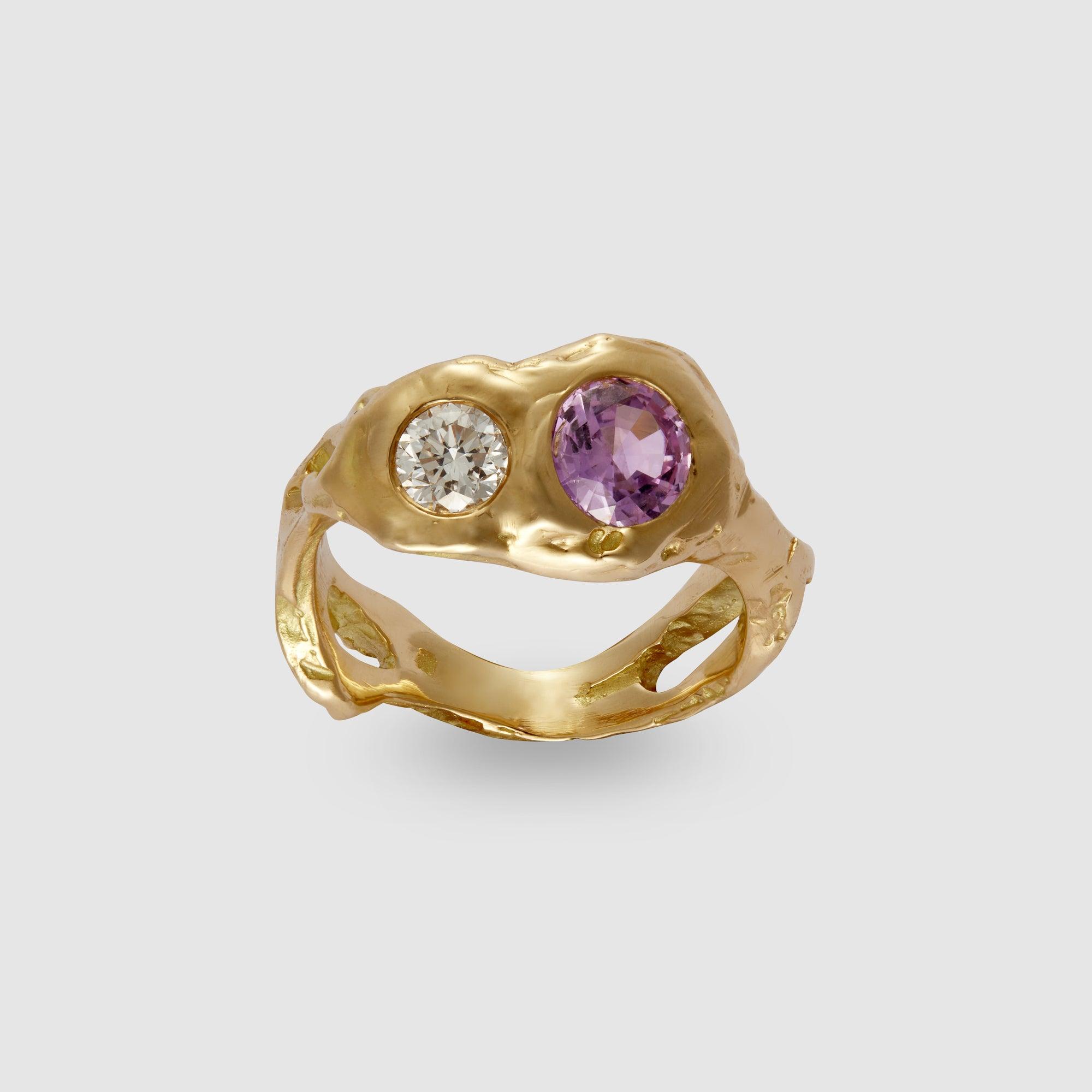 NADIA SHELBAYA - Serpent Lilac Sapphire Ring by NADIA SHELBAYA