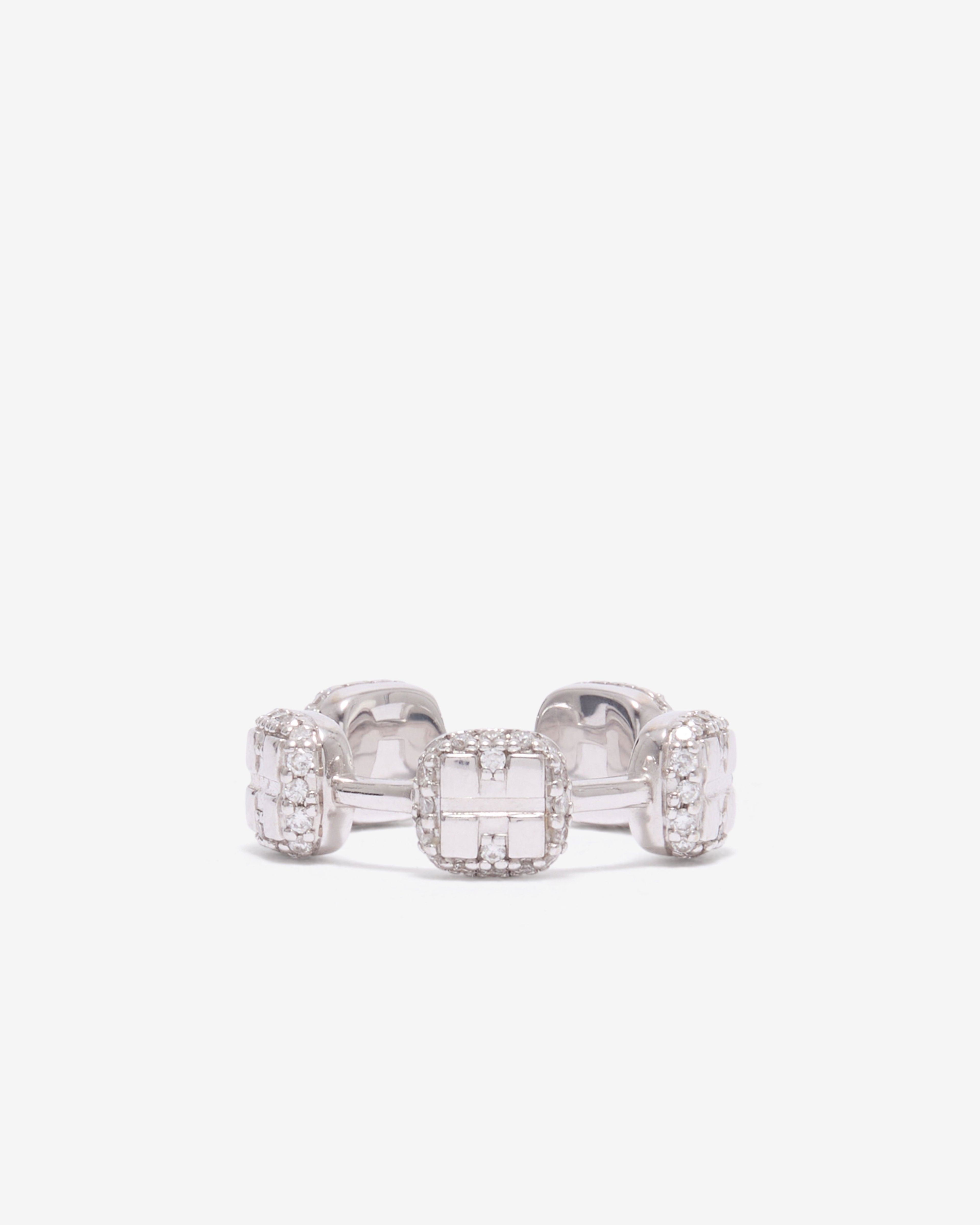 Nadine Ghosn - Braces Pinky Ring - (White Gold) by NADINE GHOSN Nadine Ghosn - Braces Pinky Ring - (White Gold) by NADINE GHOSN