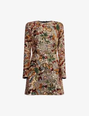 Camille Embellished Woven Mini Dress by NADINE MERABI
