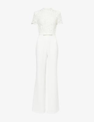 Harriet Floral-Lace Woven Jumpsuit by NADINE MERABI