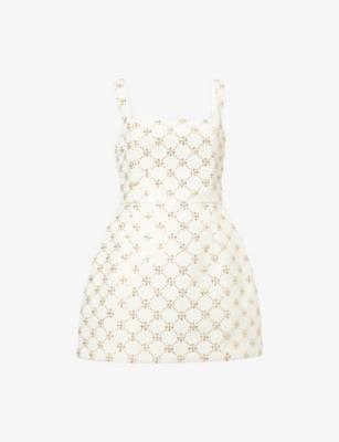 Sofia Embellished Woven Mini Dress by NADINE MERABI