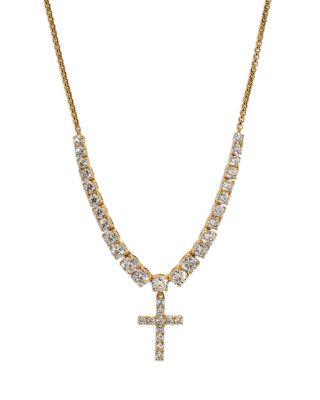 Astrid Cubic Zirconia Cross Statement Necklace by NADRI