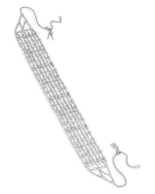 Cabaret Cubic Zirconia Multi Row Choker Necklace by NADRI