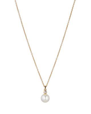 Cubic Zirconia & Nacre Pearl Pendant Necklace by NADRI