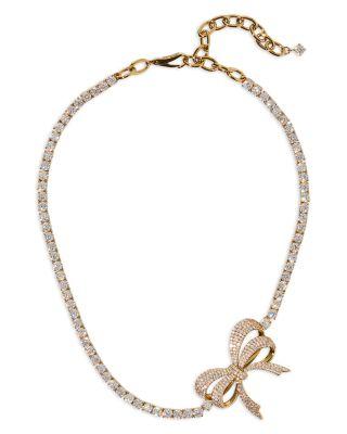 Eros Pav&eacute; Bow Tennis Choker Necklace by NADRI