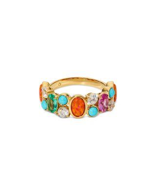 Frieda Multi Stone Cluster Band Ring by NADRI