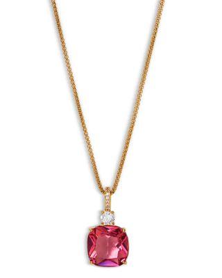 Macaron Cubic Zirconia Clear & Color Cushion Pendant Necklace by NADRI