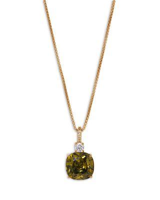 Macaron Cubic Zirconia Pendant Necklace in 18K Gold Plated by NADRI