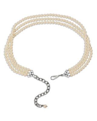 Madrid Triple Strand Imitation Pearl Choker by NADRI