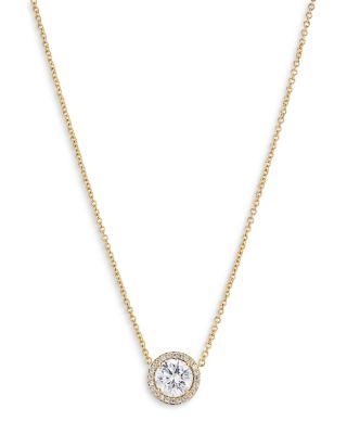 Round Halo Pendant Necklace by NADRI