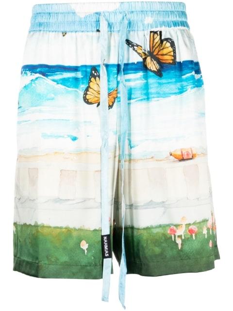 Butterfly Beach Silk Shorts by NAHMIAS