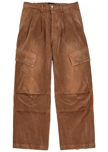 Faded denim cargo trousers by NAHMIAS