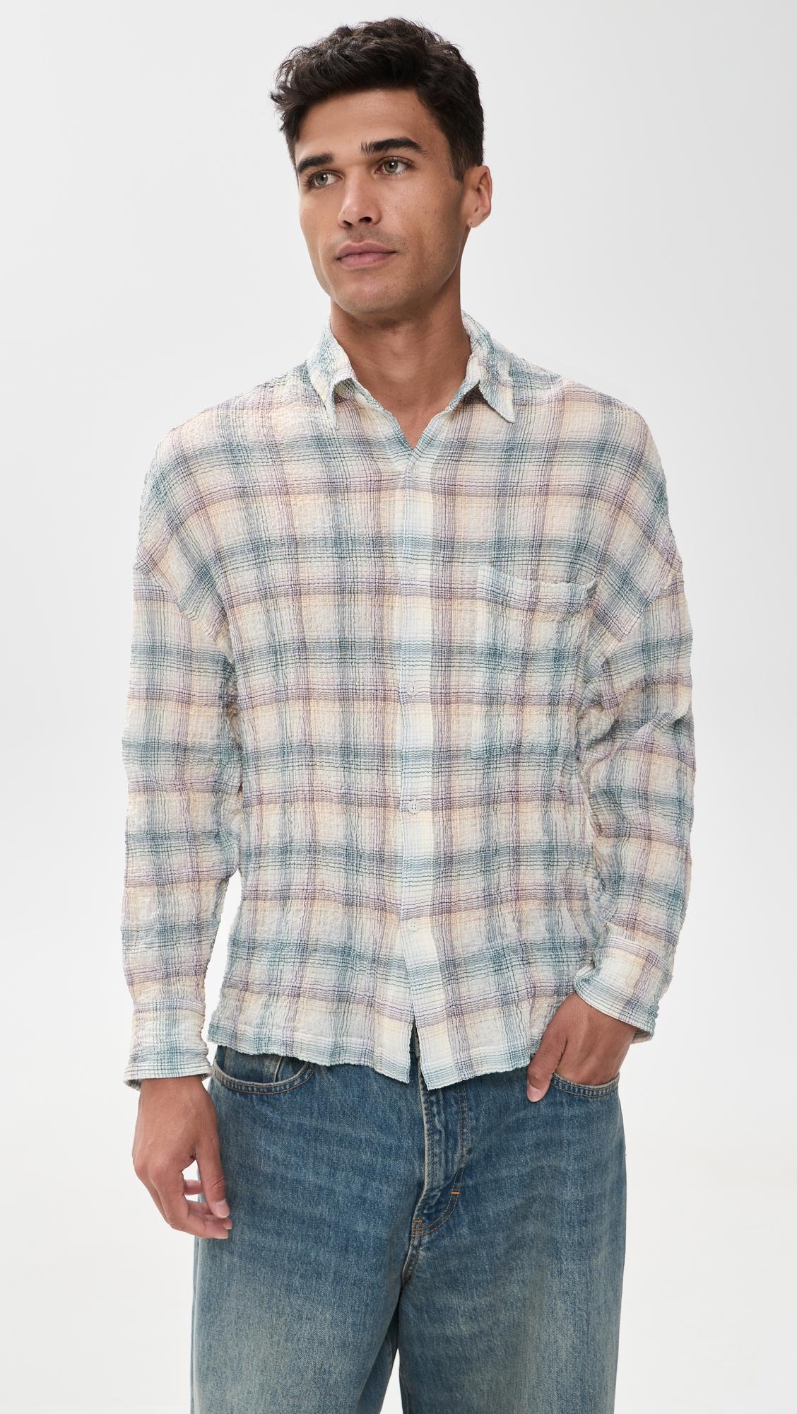 Featherweight Plaid Long Sleeve Shirt by NAHMIAS
