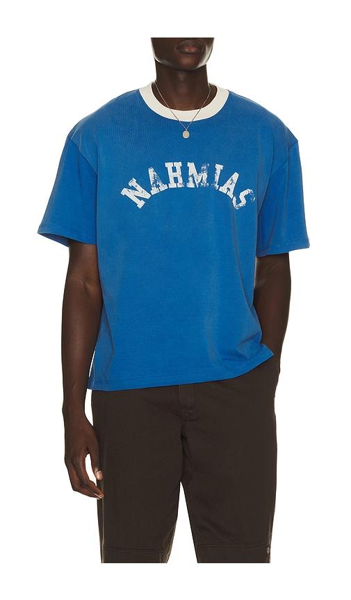 Nahmias Arch Ringer T-Shirt in Royal by NAHMIAS