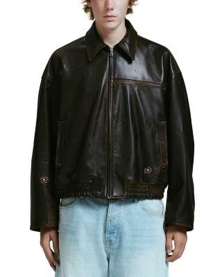 Oversized Leather Bomber by NAHMIAS