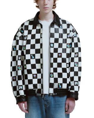 Oversized Paneled Leather Jacket by NAHMIAS