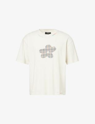 Rainbow Flower-Embroidered Cotton-Jersey T-Shirt by NAHMIAS